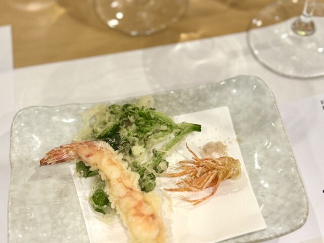 天草の巻き海老と神奈川のクレソンの天ぷら