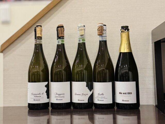 この日提供されたグリエリのワイン5種